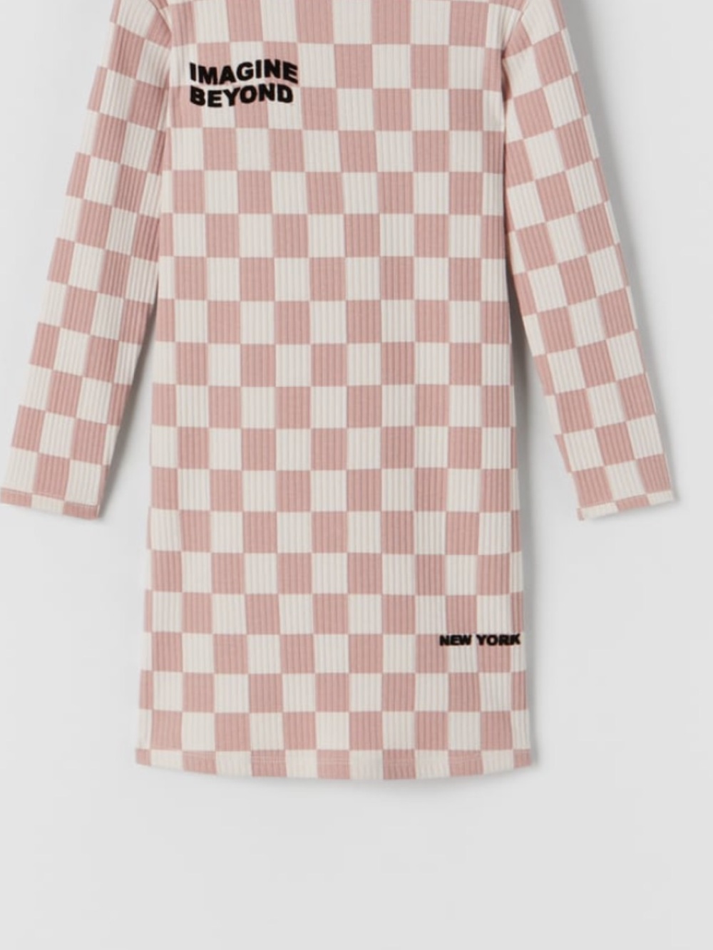 Zara Pink and White Checkered Kids dress